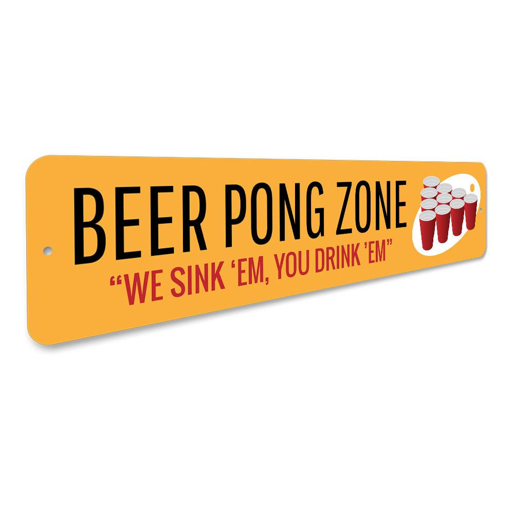 Beer Pong Zone Sign