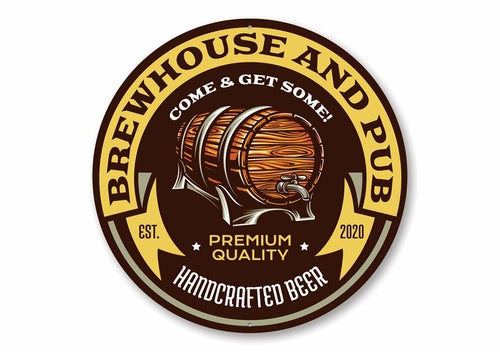 Brew House and Pub Estd. Year Sign