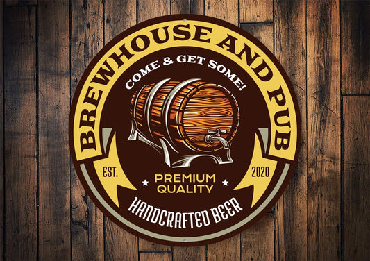 Brew House and Pub Estd. Year Sign